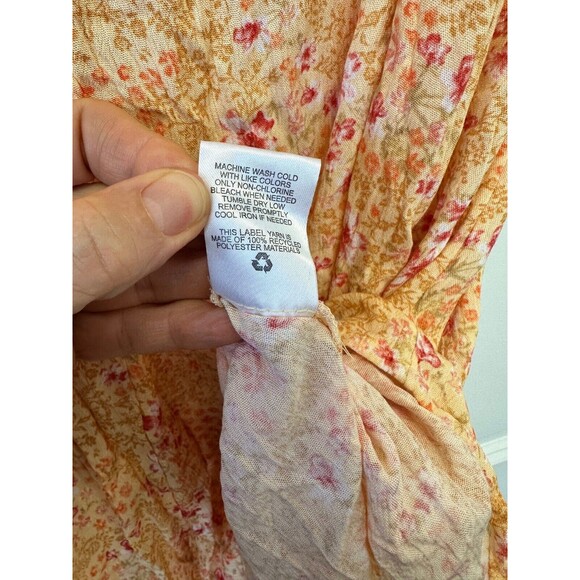 Hippie Rose Womens Juniors Floral Dress Yellow Ditsy Babydoll Adjustable Boho XL - Picture 6 of 9